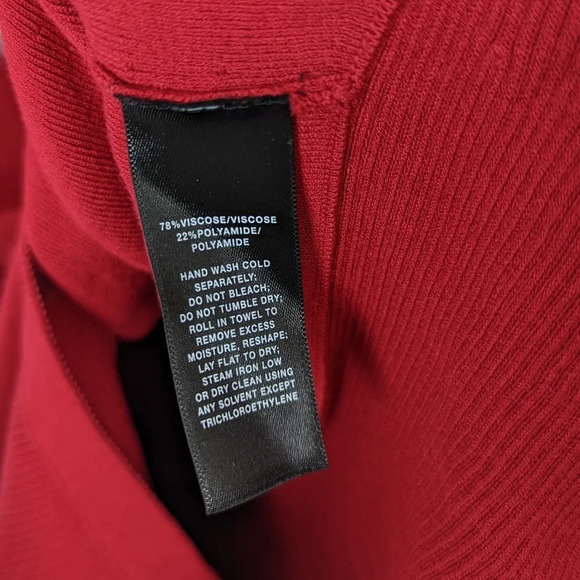 Lafayette 148 NY size. 3X Red Cardigan Button Up Sweater Viscous Knit Top - Picture 5 of 6